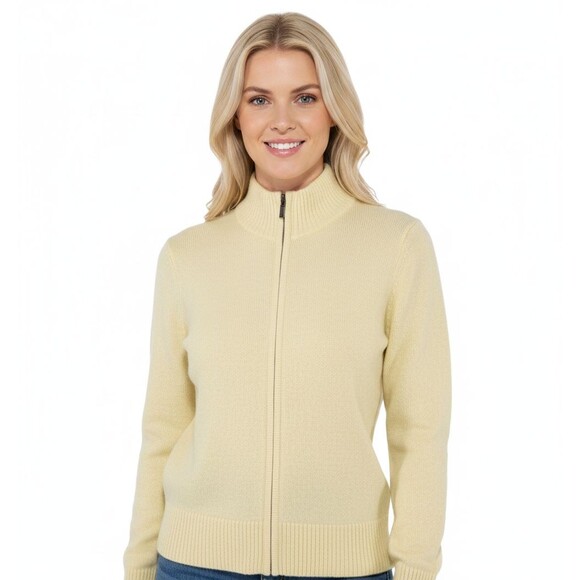 WoolOvers Yellow Full Zip Up Hoodie Size S Wool Sweatshirt - Picture 1 of 11